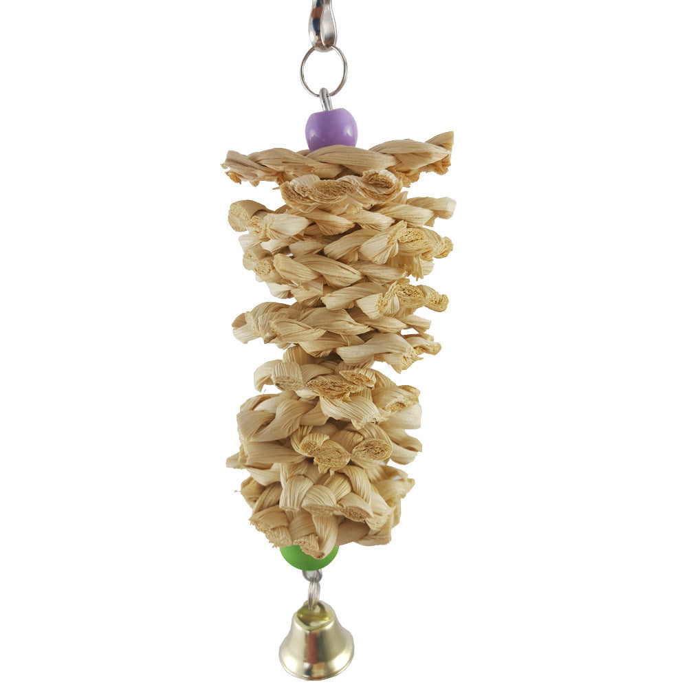 Organic Wood Hanging Bird Toy