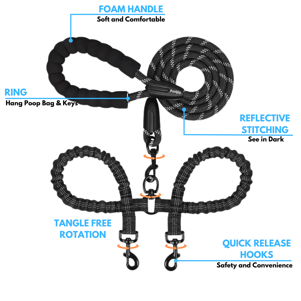 DuoDoggo™ - Tangle Free Dual Dog Leash