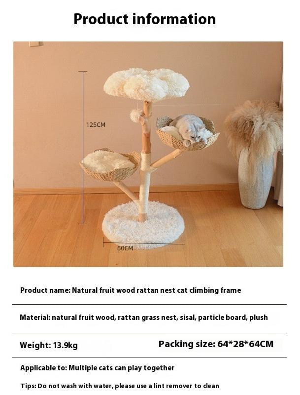 NaturaNest™ - Organic Wood Cat Tree