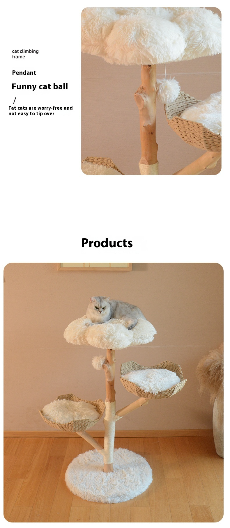 NaturaNest™ - Organic Wood Cat Tree