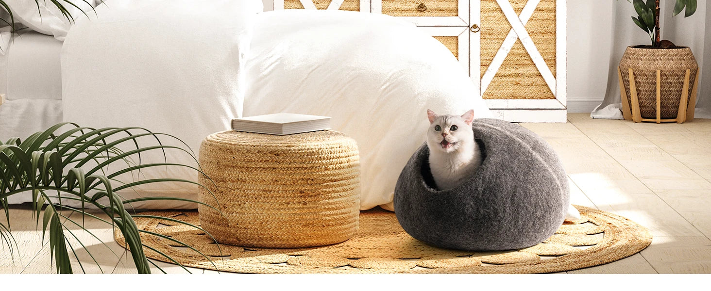 PurrPod™ - Soft Wool Cat Bed