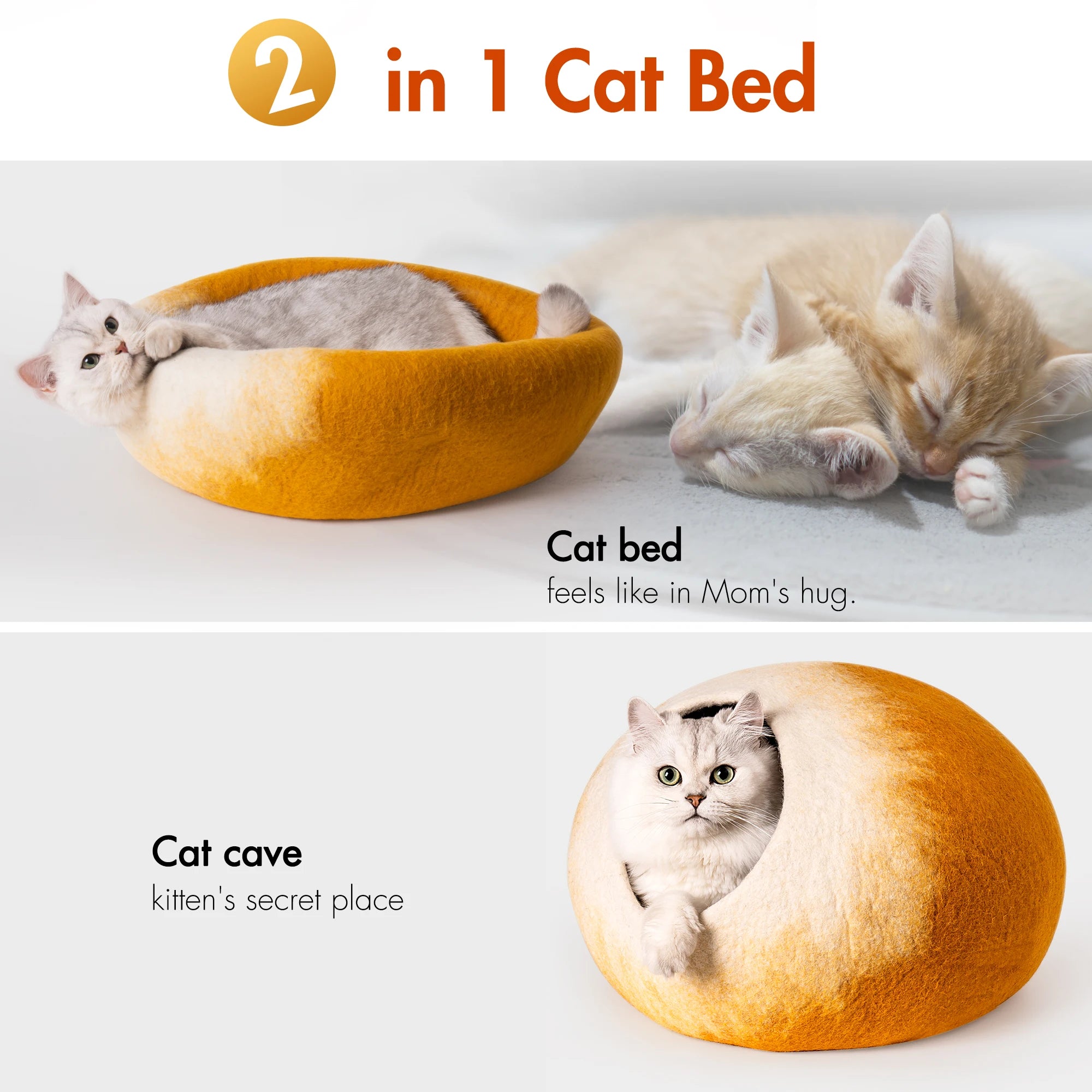 PurrPod™ - Soft Wool Cat Bed