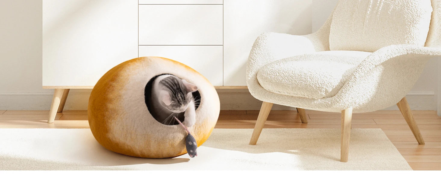 PurrPod™ - Soft Wool Cat Bed