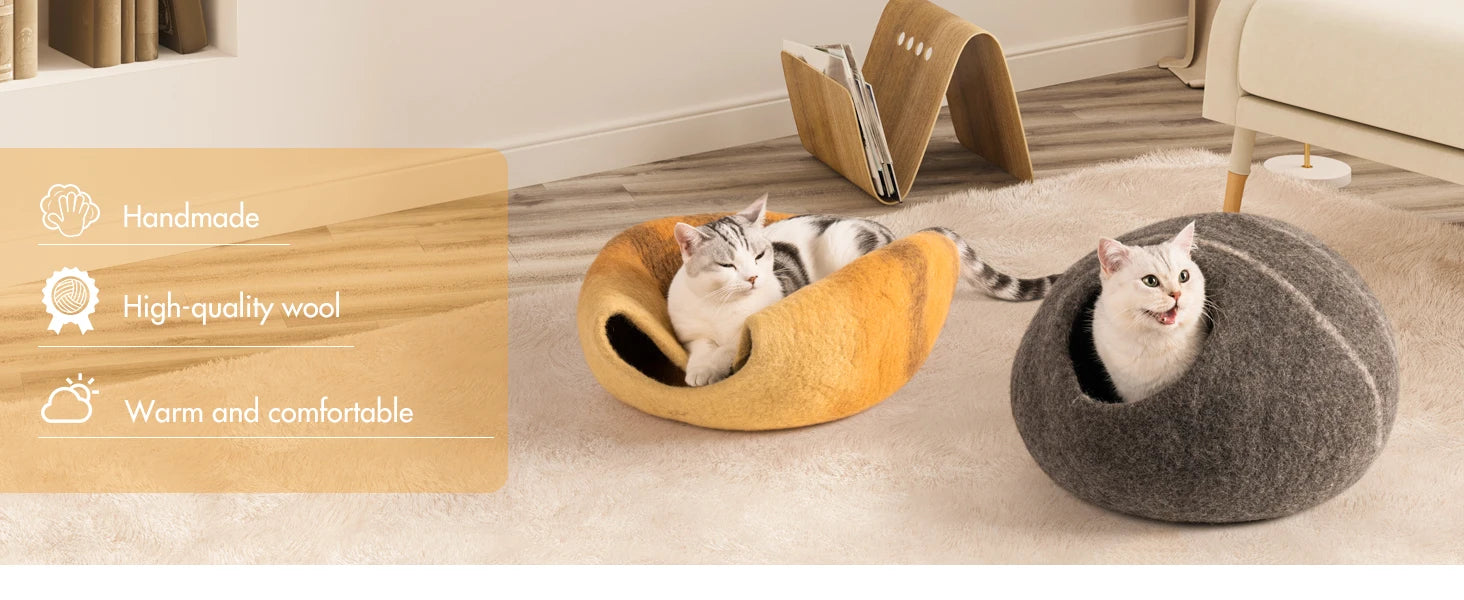 PurrPod™ - Soft Wool Cat Bed