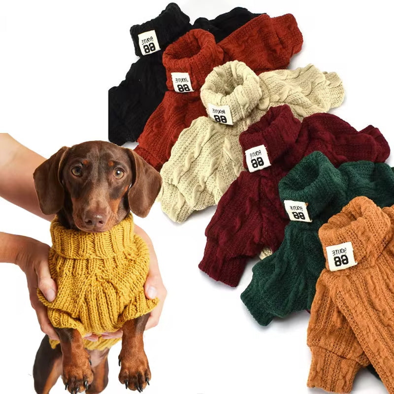 Dog Turtleneck Sweater - Cotton